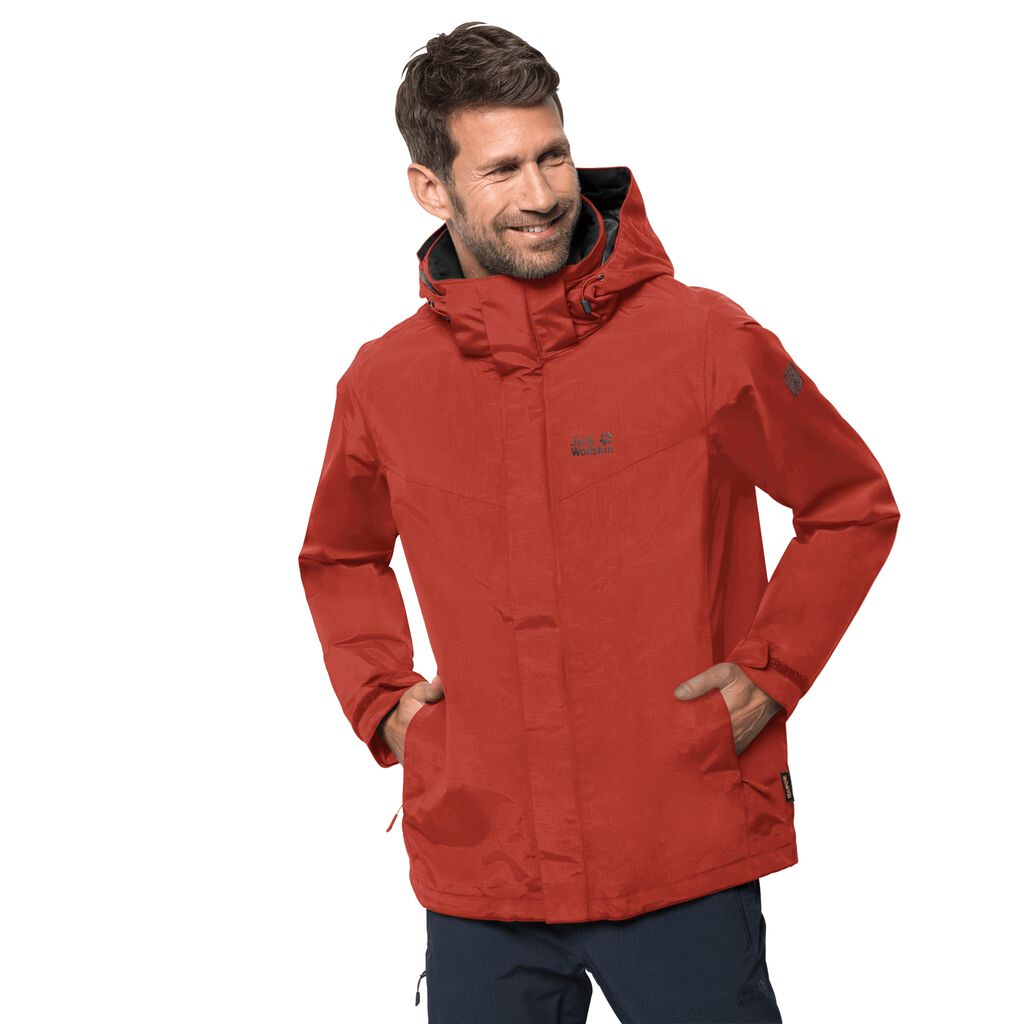 Jack Wolfskin THREE PEAKS αδιάβροχο μπουφάν ανδρικα κοκκινα | GR2124826